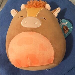 Squishmallows Brown and Orange Cow Plush